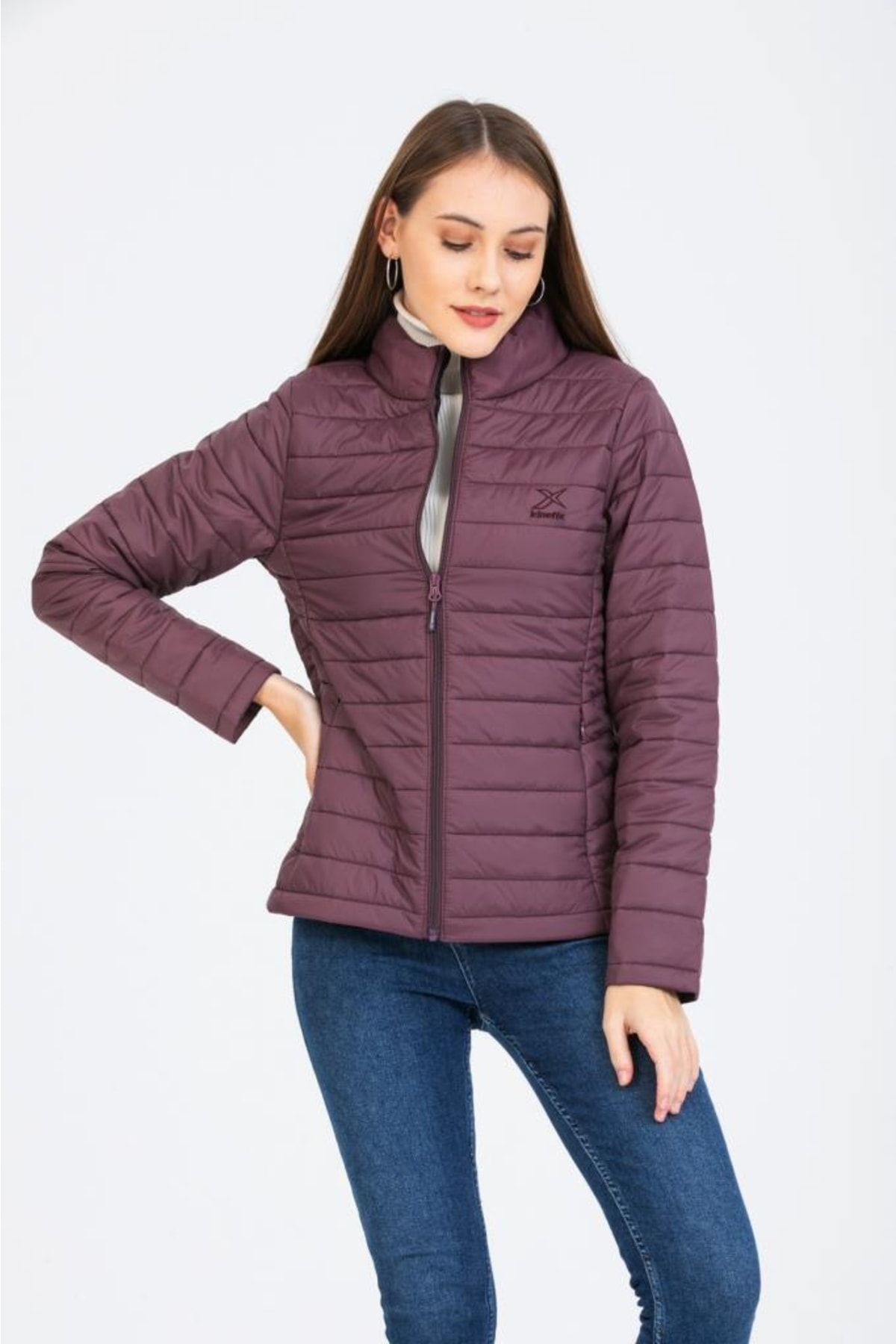 Plum discount padded coat