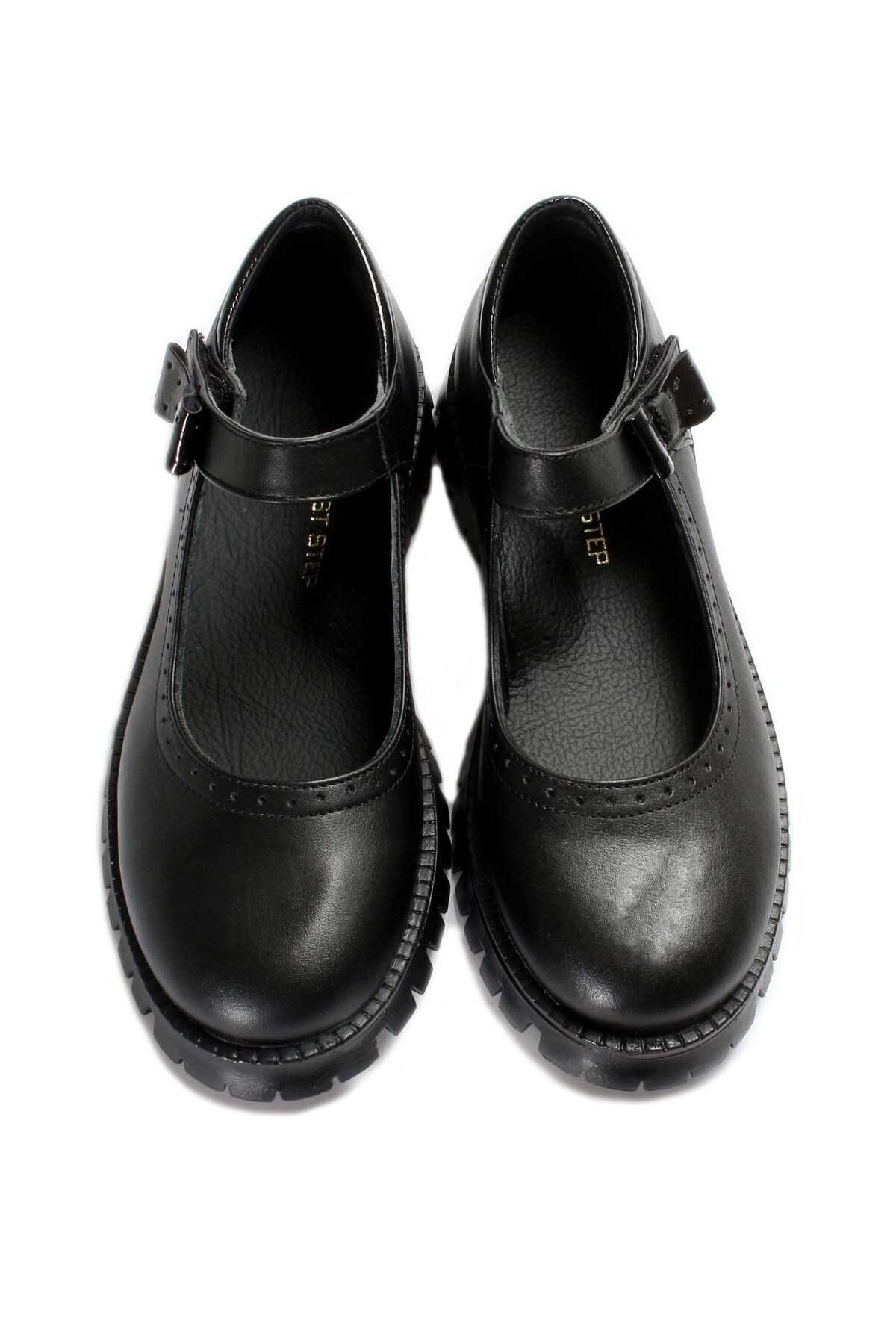 Ayakkabıhane Içi Dışı Hakiki Deri Siyah Kız Çocuk Casual Tarz Ayakkabı Ah07006241912
