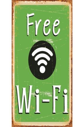 Free Wifi (10 Cm X 20 Cm) Mini Retro Ahşap Poster 323440305