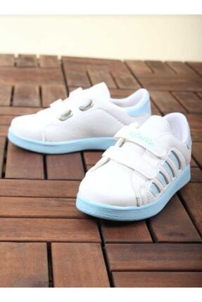Unisex Çocuk Beyaz Mavi Günlük Cırtlı Sneaker Ayakkabı EFL537FS20001