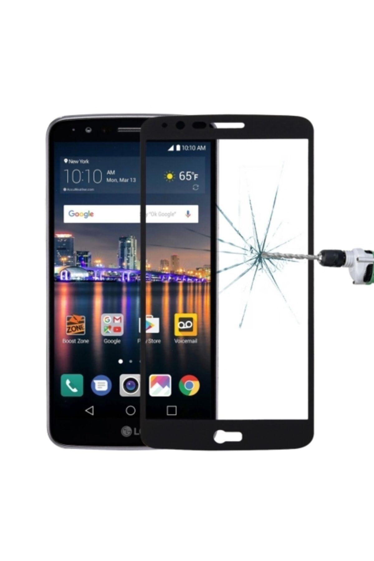 turk telekom lg stylus 3 full kirilmaz cam ekran koruyucu siyah