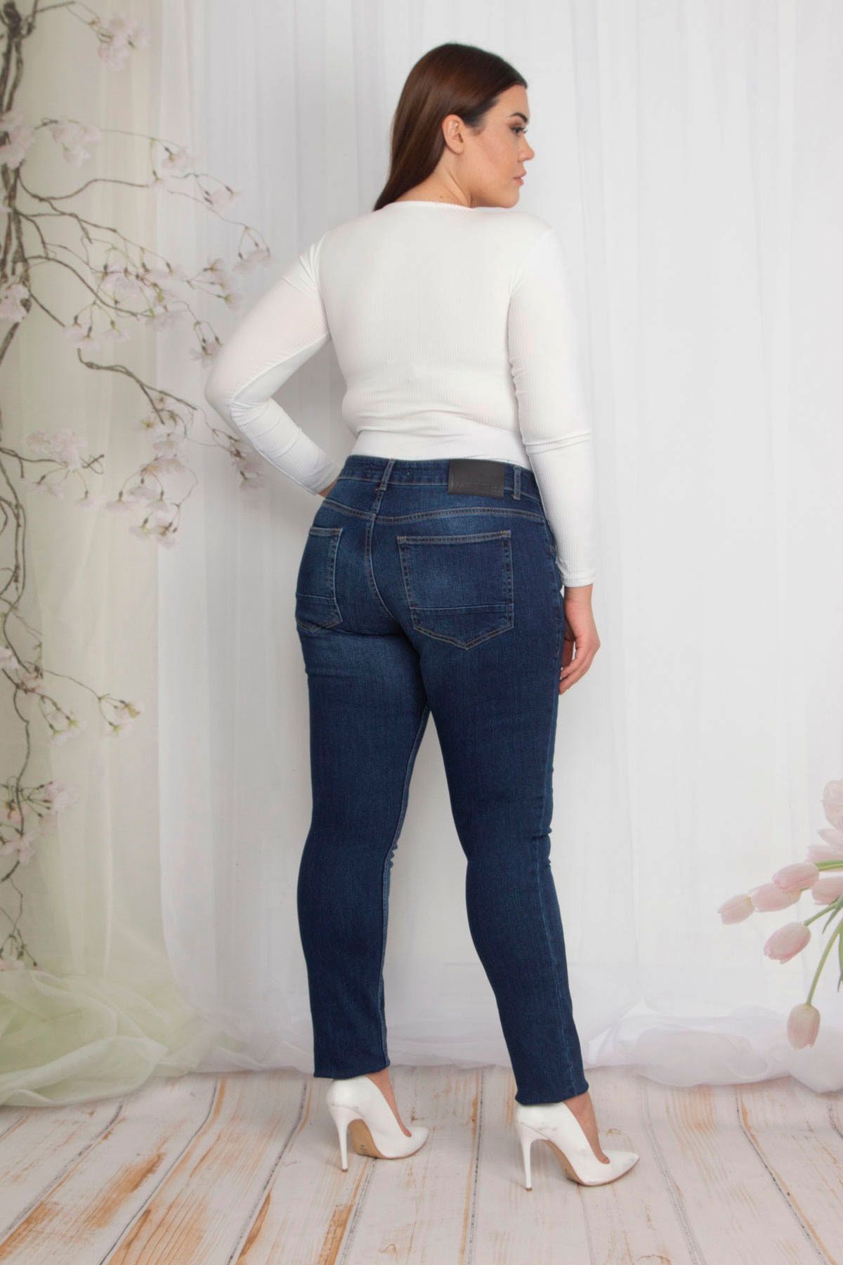 Şans Große Größen in Jeans Dunkelblau Slim Fast ausverkauft FN8843