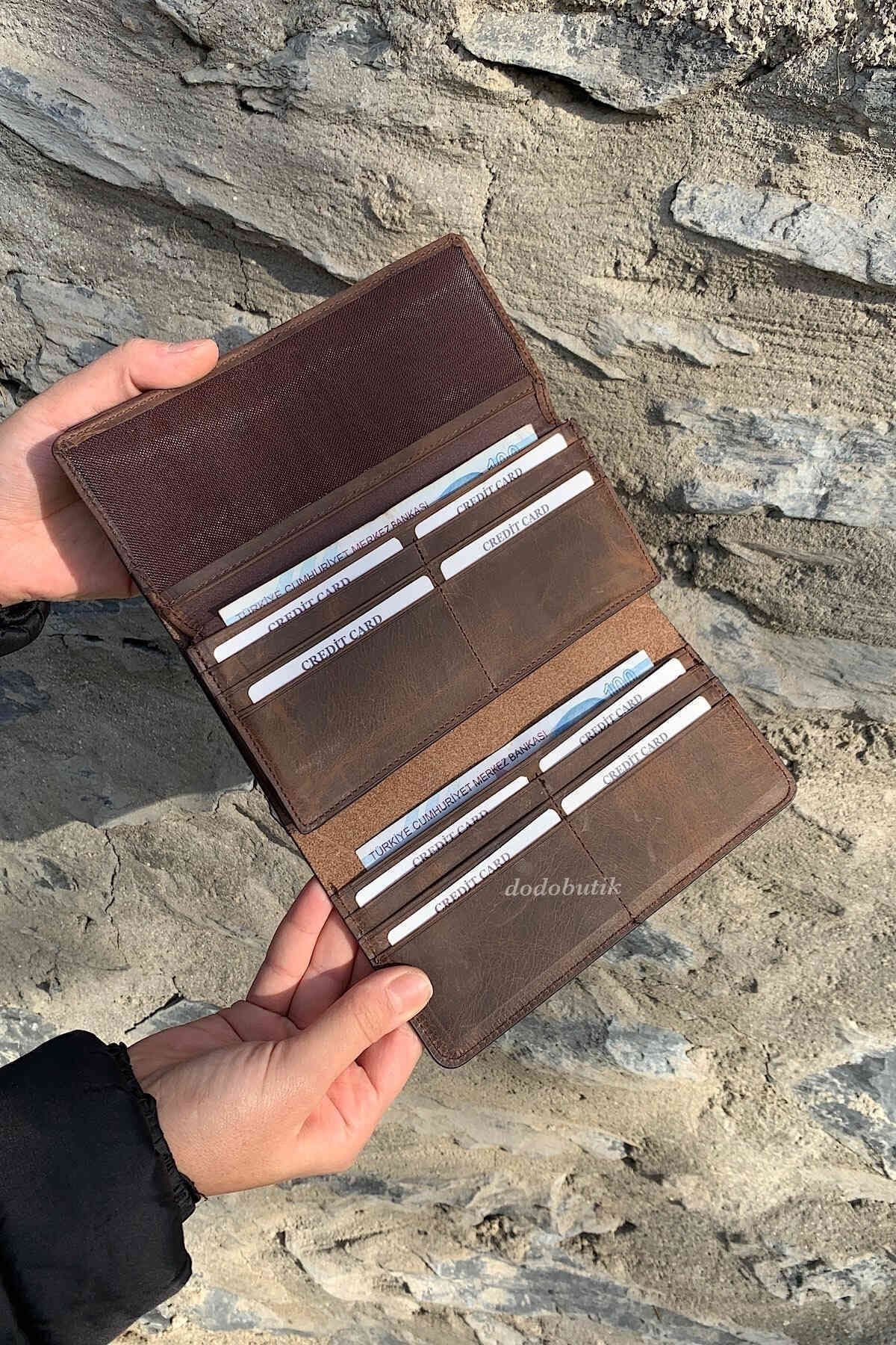 کیف پول مردانه و زنانه چرمی واقعی دیوانه وار Dodo4men