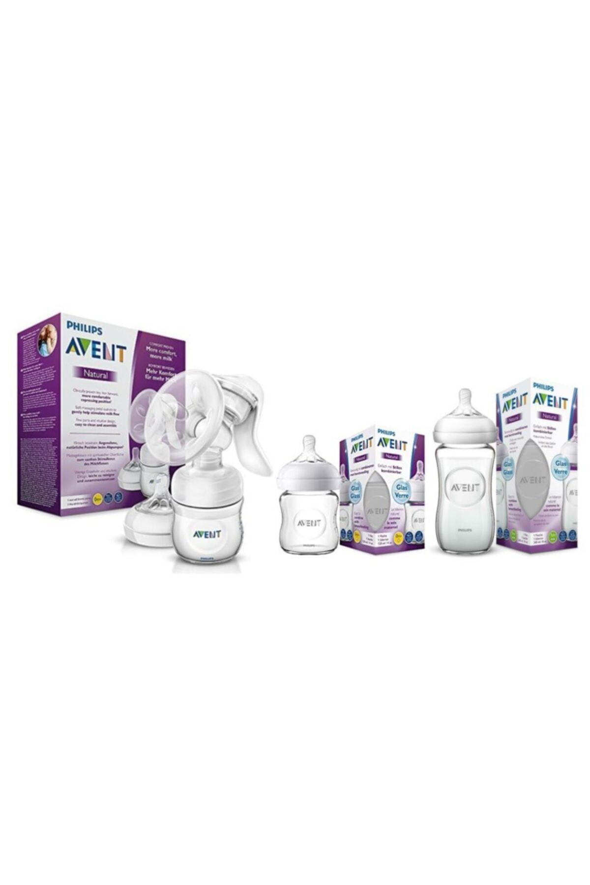 Philips Avent Manuel Göğüs Pompası Ve Cam Biberon Seti fotoğrafı 2 (önizleme)