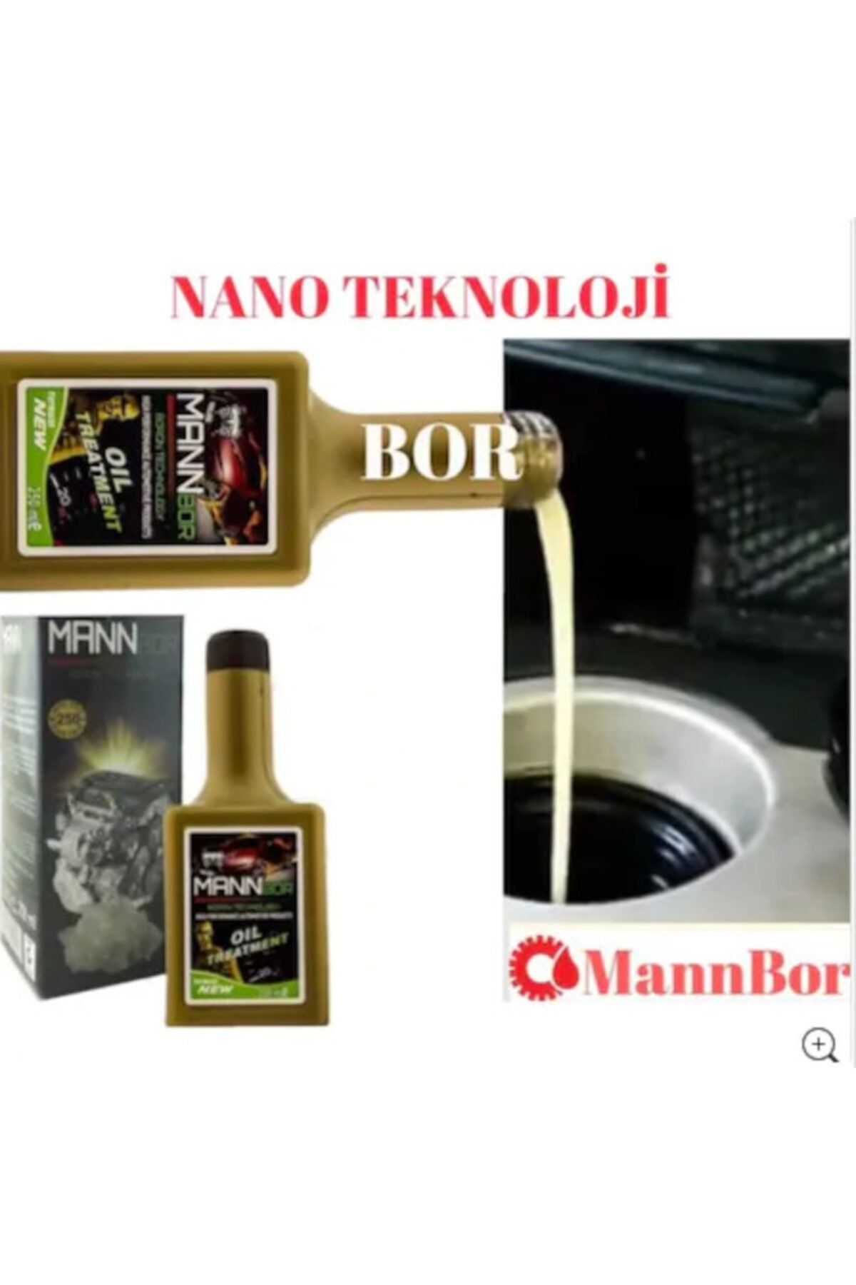 MANNBOR New Nano Teknoloji Gold Bor Elmas Motor Yağ Katkısı 250 ml