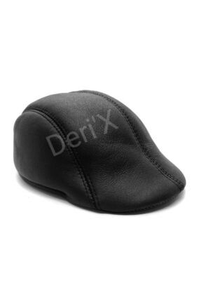Erkek Siyah Spor Model Içi Kürklü Ve Kulaklı Deri Kasket Şapka KS-1005