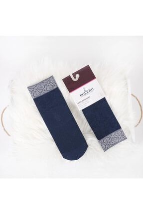 Kabartma Desenli Bayan Soket Çorabı Lacivert CRP0000046