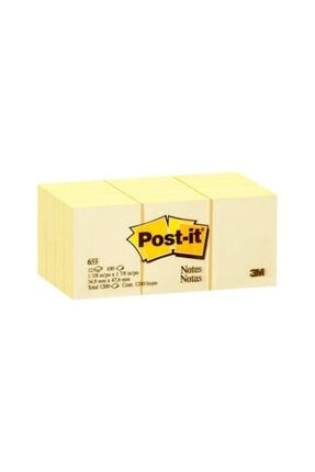 Post-it 653 Yapışkanlı Not Kağıdı 34,9 X 47,6mm (12 X 100'lü) post-it-653-34,9x47,6mm-sarı