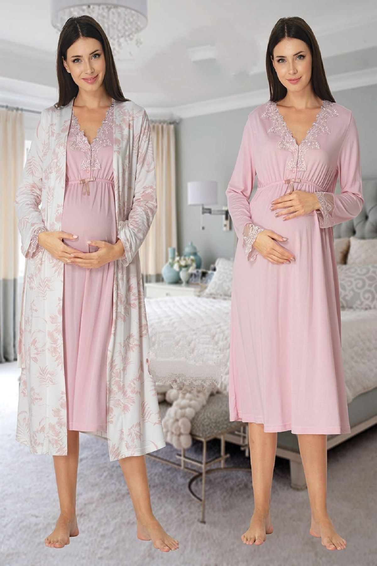 Ekouaer Maternity Nursing Robe Labor Delivery Nightgown Pregnancy  Breastfeeding Gown Hospital Bathrobes Dress S-XXL, B_blue Green, L price in  UAE | Amazon UAE | kanbkam