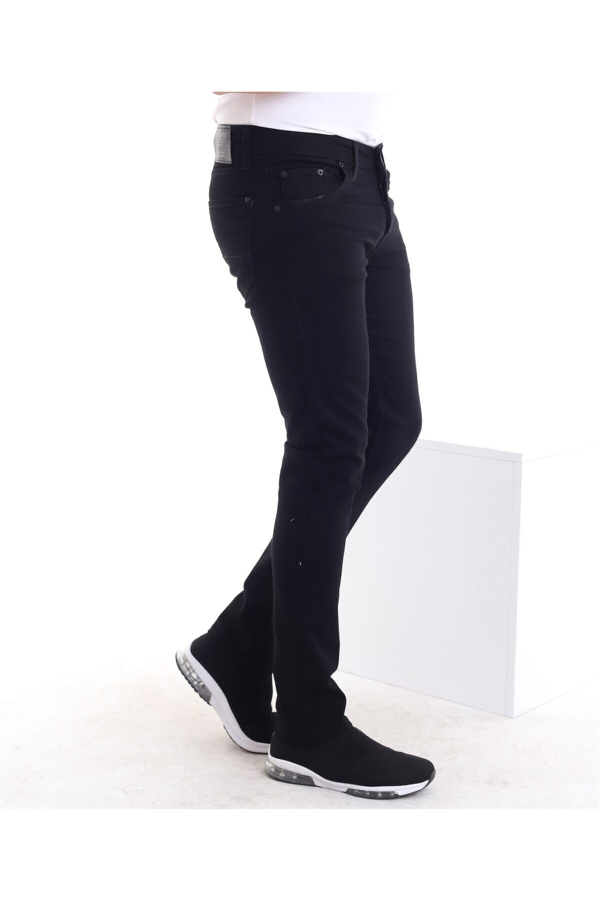 Erkek Siyah Lazer Kesim Regular Jean görsel 2