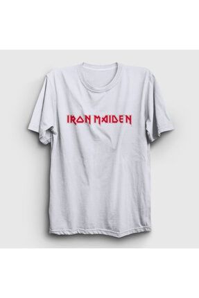 Unisex Beyaz Logo Iron Maiden T-shirt 86340tt