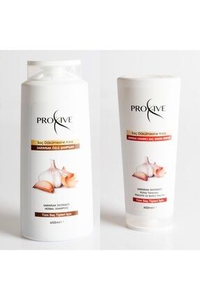 Proxıve Tuzsuz Sarımsak Özlü Şampuan 650 ml Anında Onarıcı Saç Kremi 400 ml sgs17