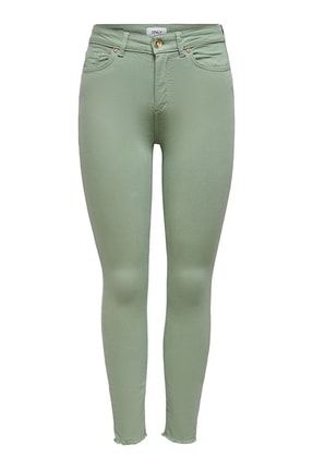 Kadın Yeşil Pamuklu Skinny Fit Pantolon 15183652