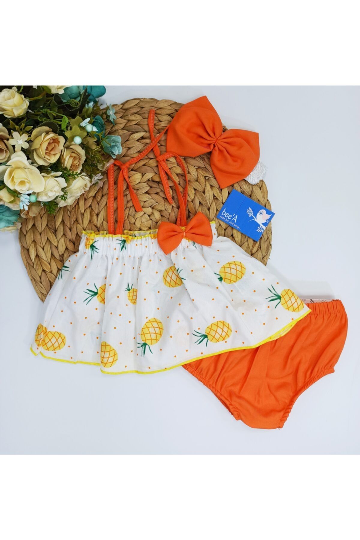 Pineapple romper top baby