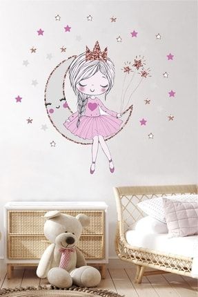 Aydaki Kız Çocuk Odası Duvar Sticker PG-CS140