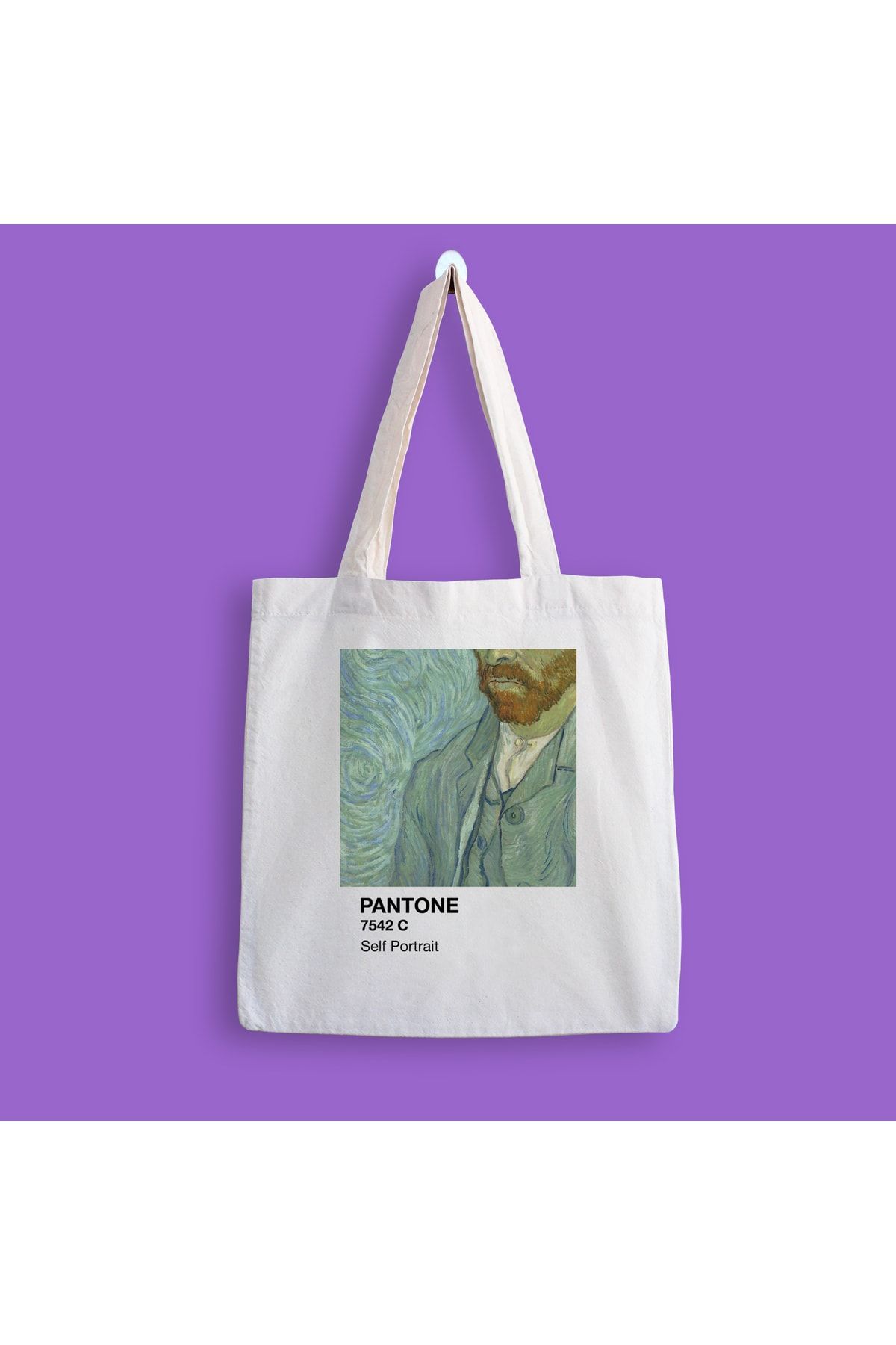 designedfy Geantă Din Pânză Imprimată Van Gogh Pantone Self Portrait Unisex - One Size