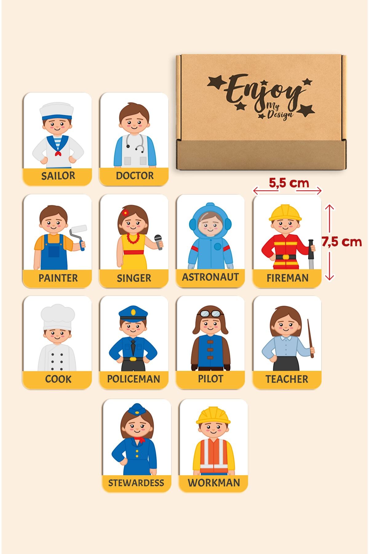 Enjoymydesign Meslekleri Öğreniyorum Ahşap Eğitici Kartlar Okul Öncesi Kreş Ahşap Oyuncak Flash Cards fotoğrafı 2 (önizleme)