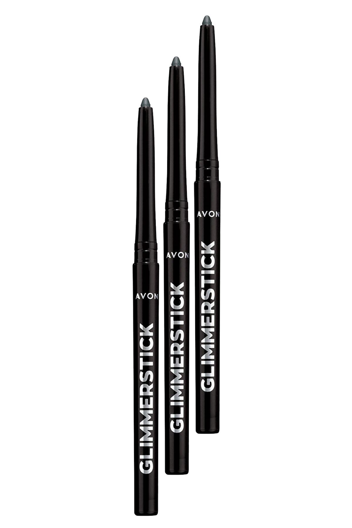AVON Glimmersticks Asansörlü Açılıp Kapanabilen Göz Kalemi Saturn Grey Üçlü Set