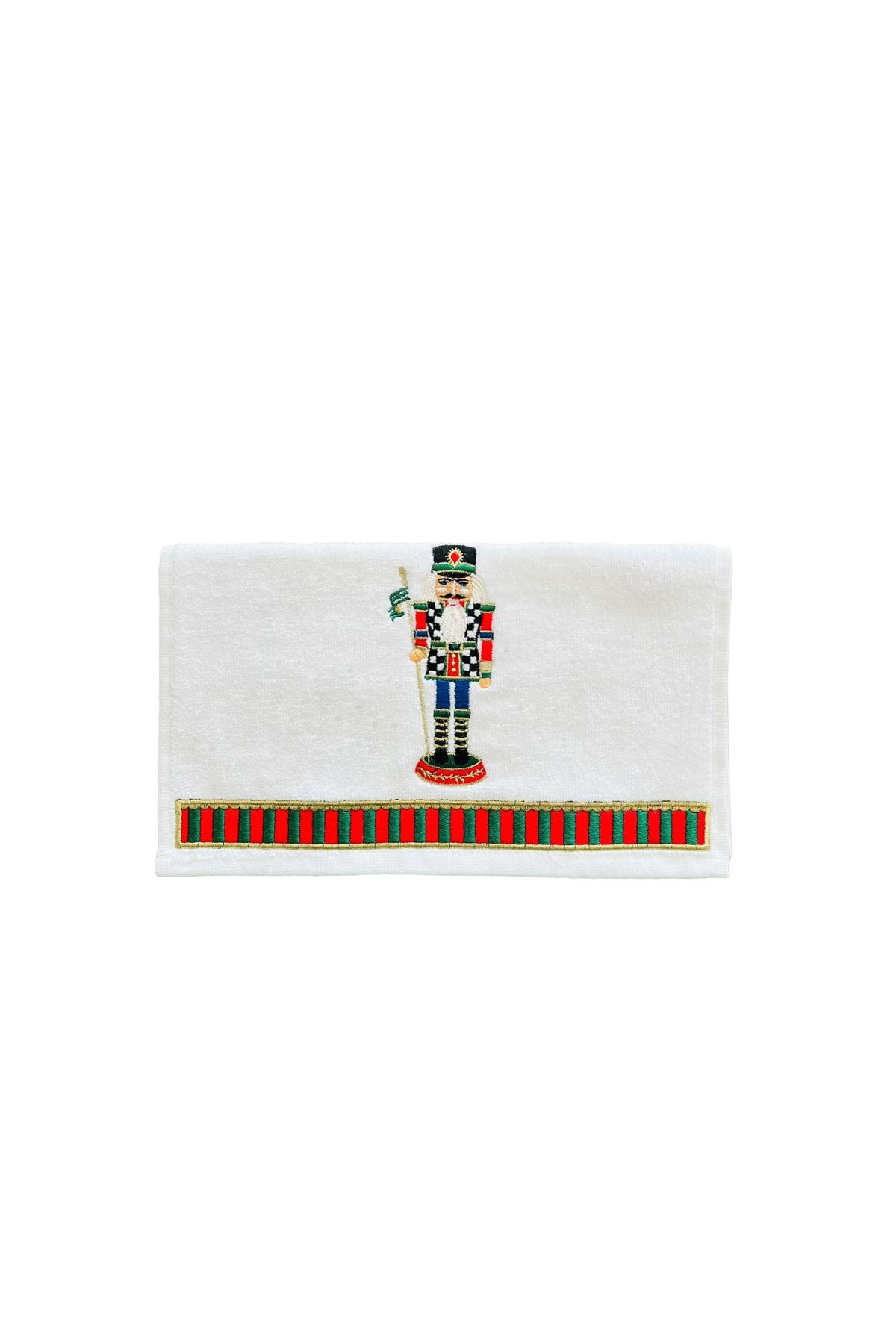 ge living-Decorative Christmas Tree and Nutcracker Patterned Hand Towel - New Year Series Set of 3 7