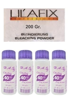 H.A.SS Oksidan 40 Volüm 60 Ml. (4 Ad.)+lilafix Toz Saç Açıcı Oryal 200 Gr.