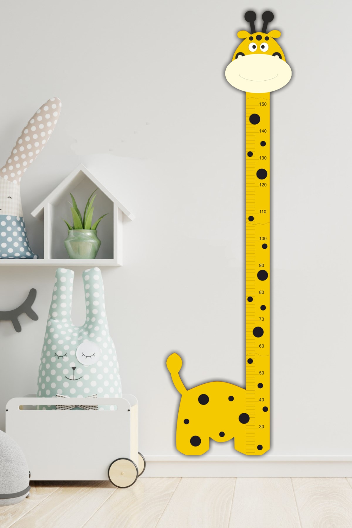Zürafa Desenli Ahşap Dekor Boy Ölçer