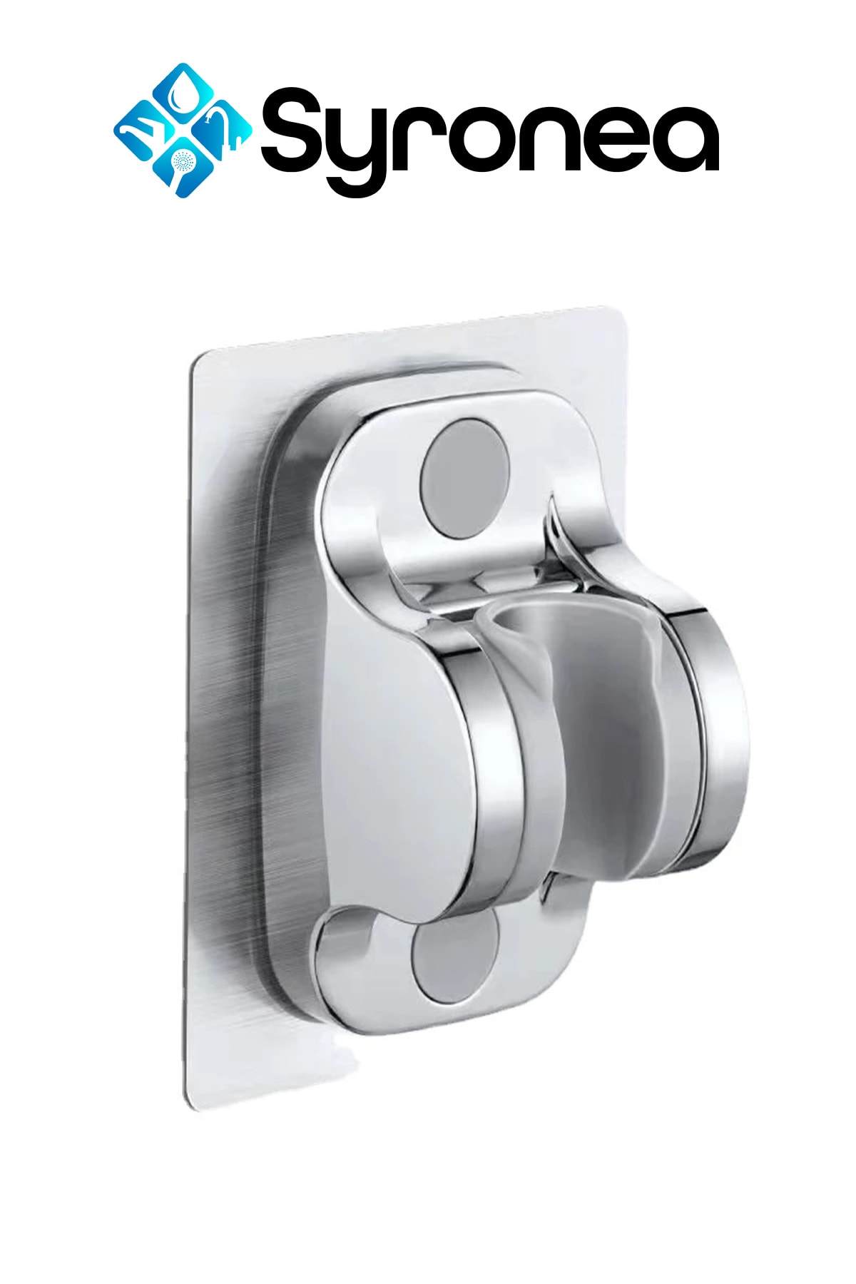 Chrome Adhesive Bathroom Shower Head Hanger 15 Kg Carrying Capacity Knuckle Holder