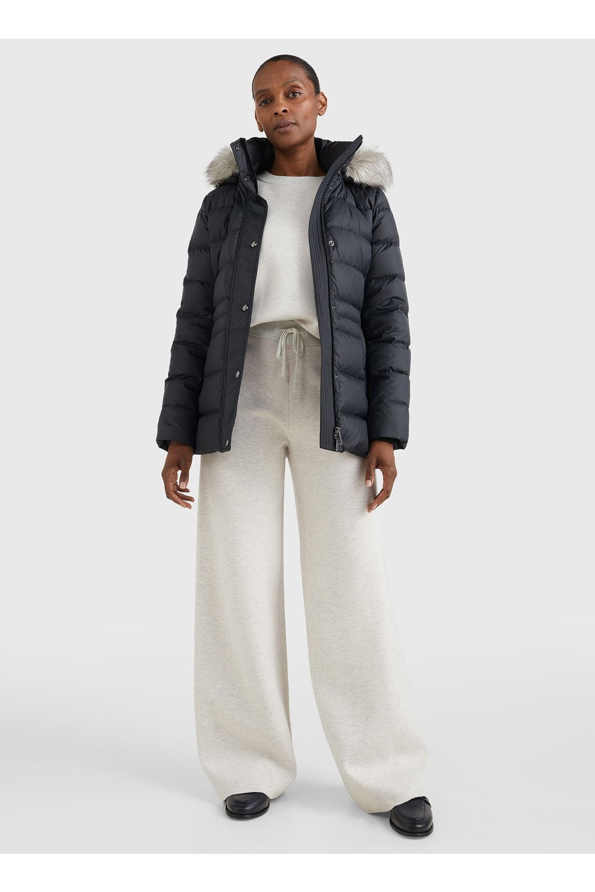Grey tommy shop hilfiger puffer jacket