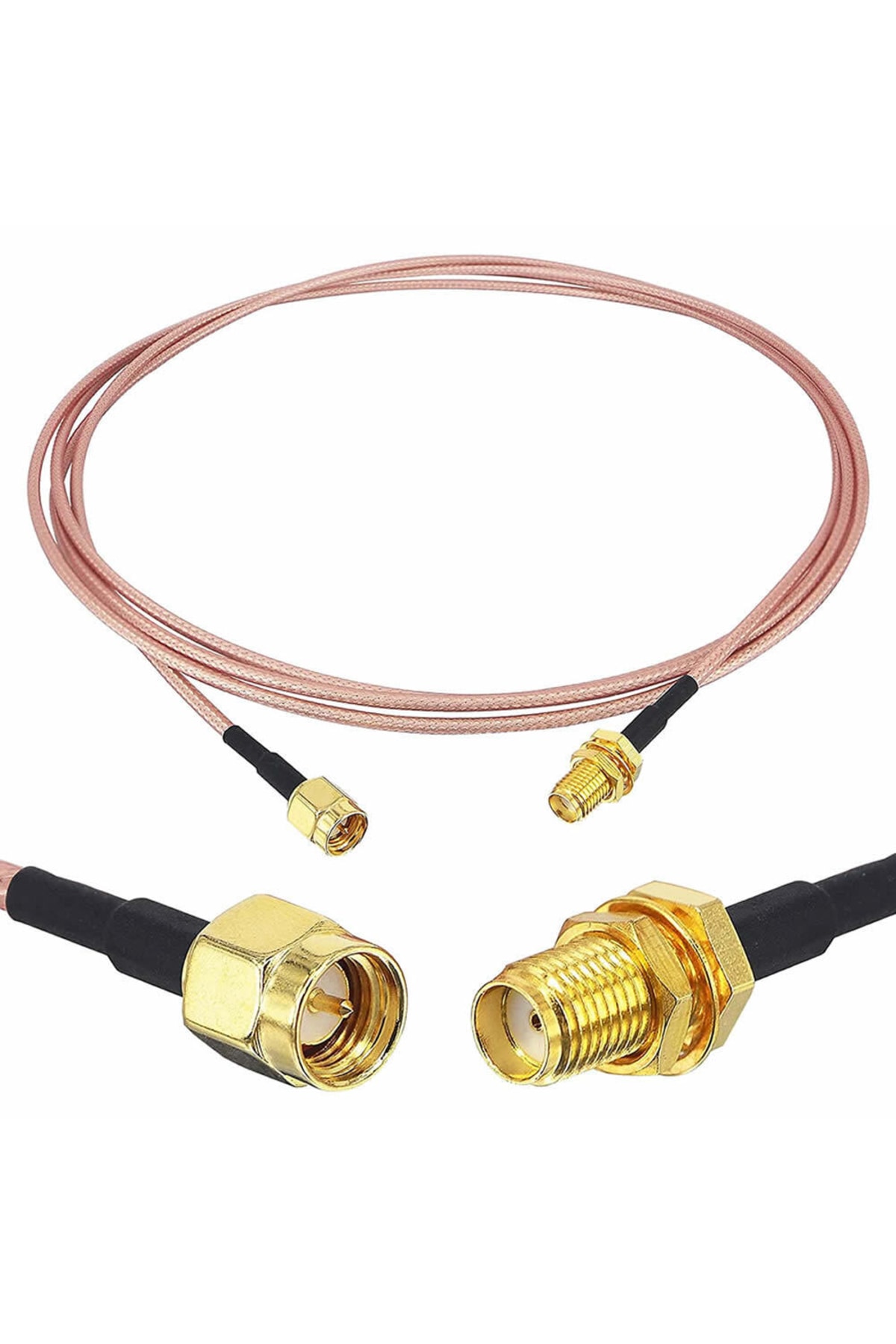 Rg316 50cm Sma Erkek Dişi Kablo Rf Uzatma Kablosu 50 Ohm 0-6ghz Koaksiyel Wifi Gsm Gprs 4