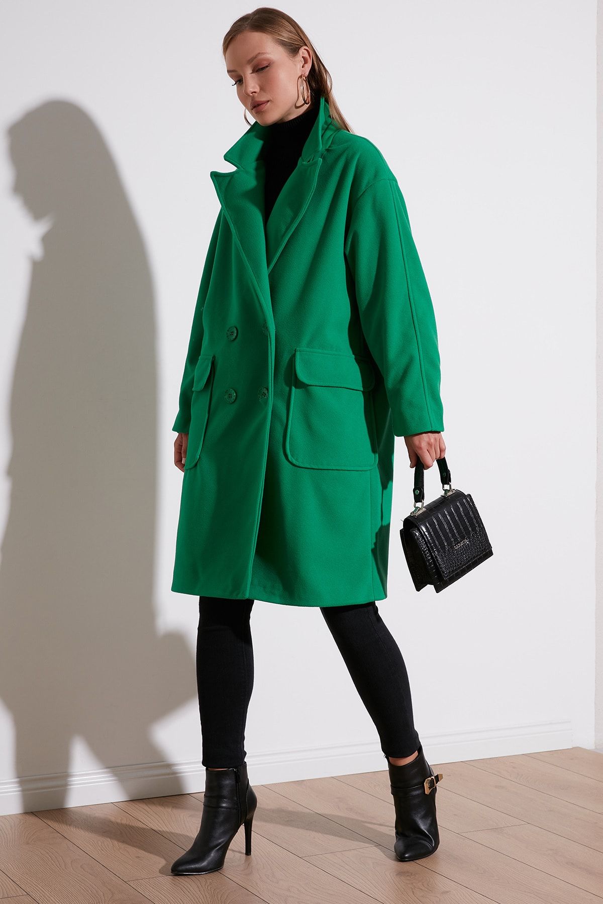 Zara oversized best sale double breasted coat