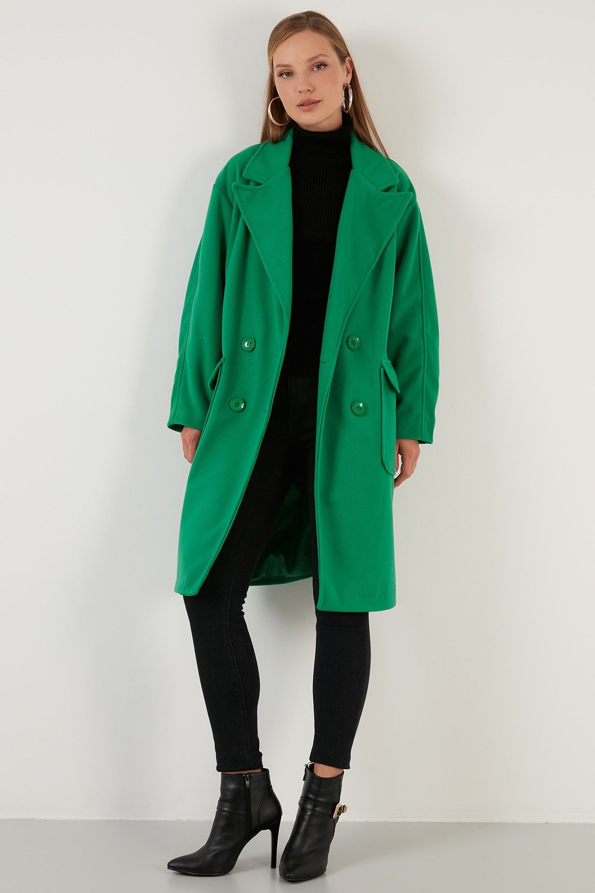 Buttoned double breasted coat zara deals