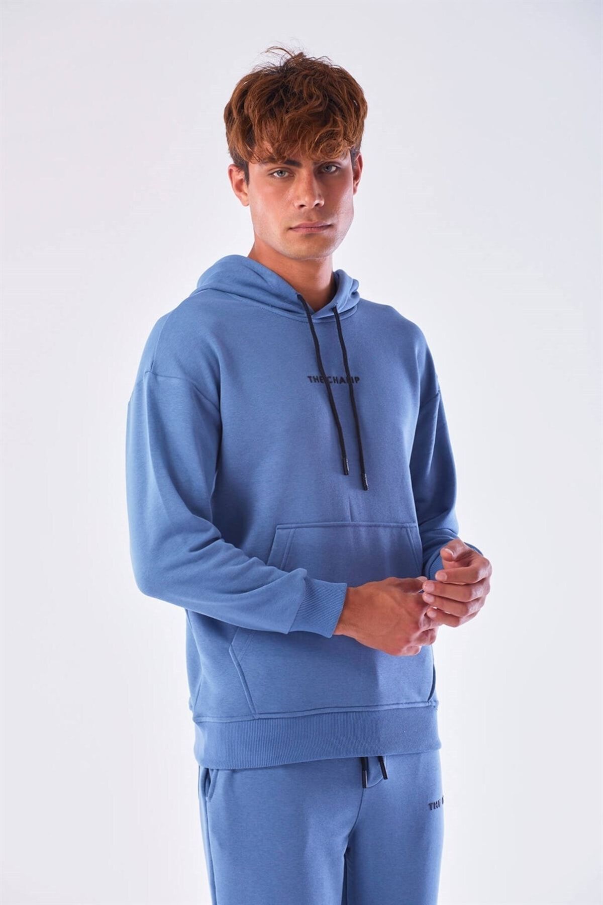 The Champ Global Sports Sweatsuit Set Blue Regular fit Trendyol