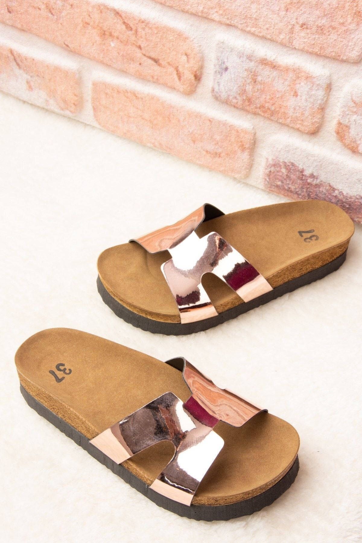 Fox Shoes-Papuci de damă bronz F777771534 3