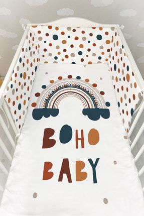 Bebek Başucu Koruyucu Ve Baskılı Çarşaflı Uyku Seti - For Baby Serisi ETBUK002FB093