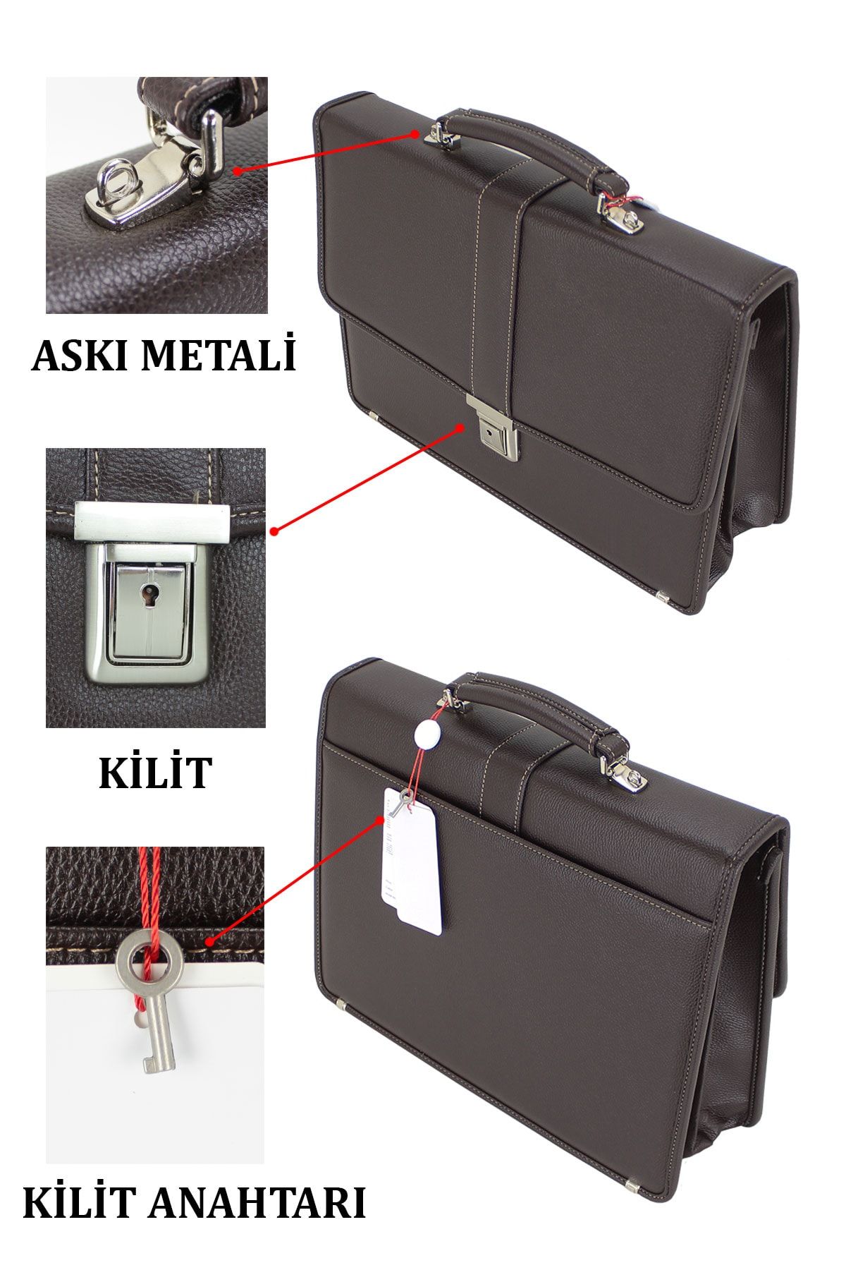 Case Club-Medium Size Briefcase A4 Paper Compatible Lock Mechanism With Shoulder Strap 3