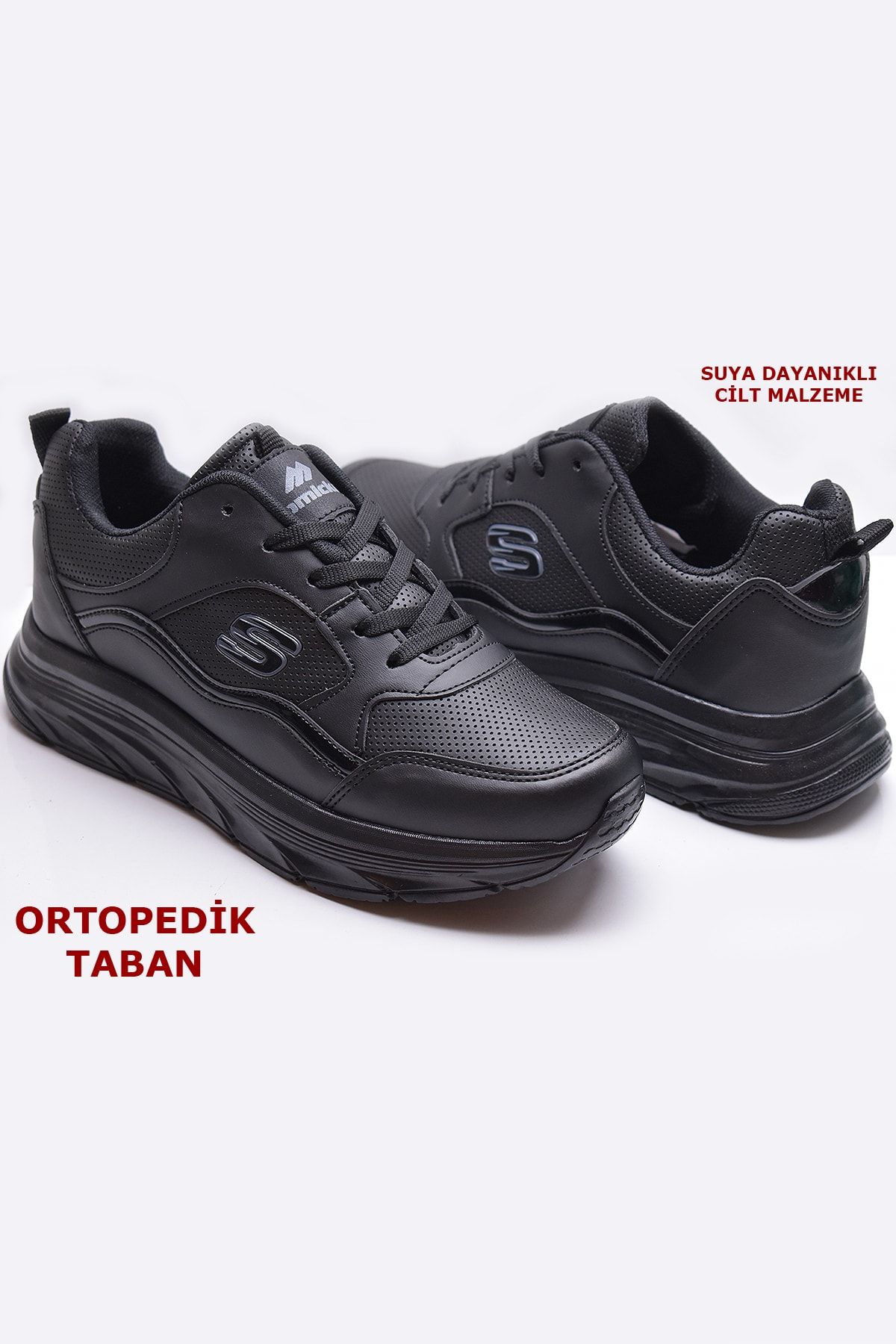 ISPARTALILAR 8888 Full Orthopedic Black White High Sole Women s