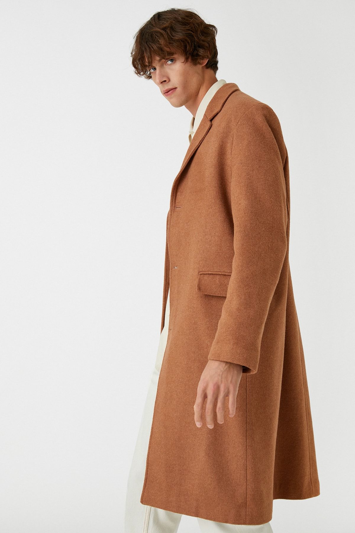 Koton Men s Camel Hair Coat 2KAM01202HW Trendyol