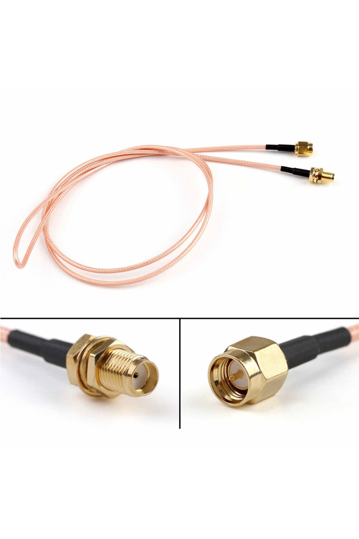Rg316 50cm Sma Erkek Dişi Kablo Rf Uzatma Kablosu 50 Ohm 0-6ghz Koaksiyel Wifi Gsm Gprs 5