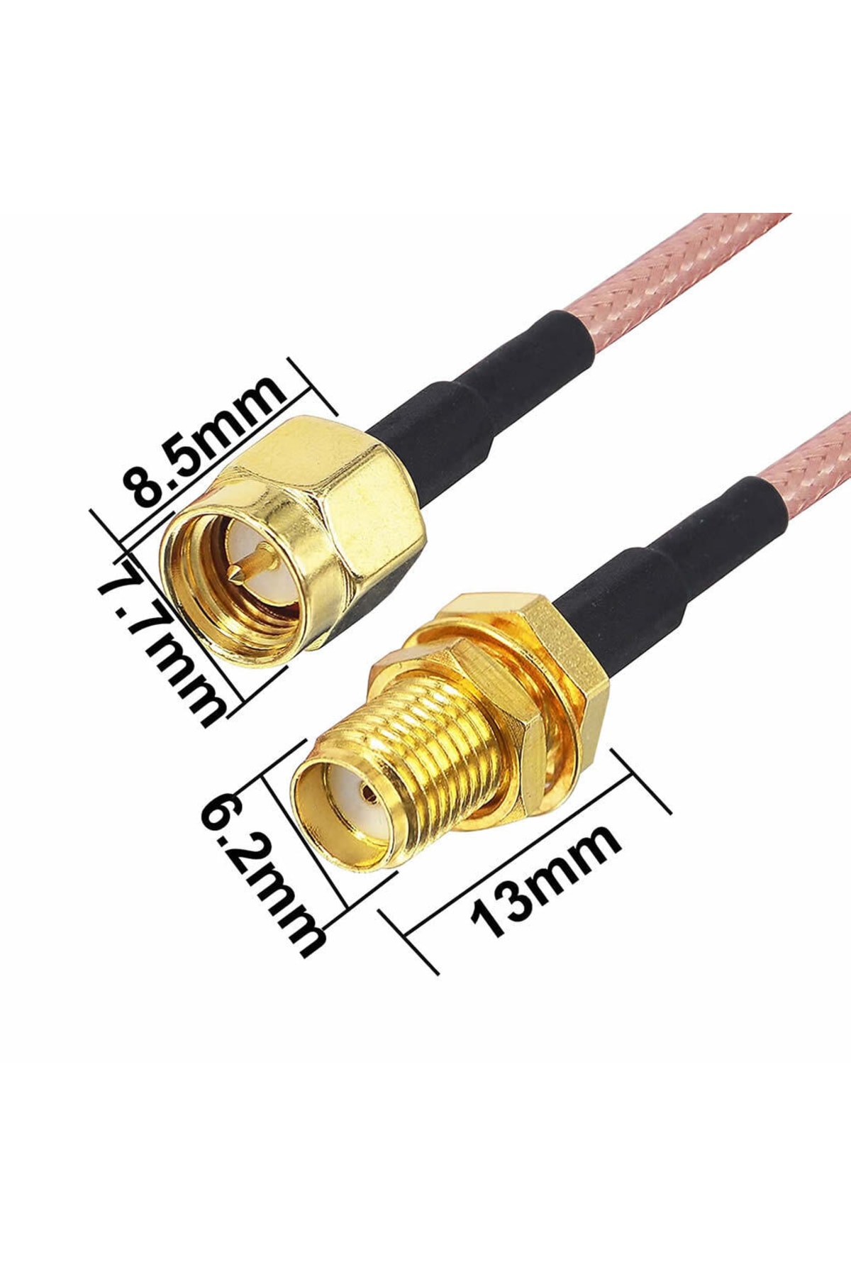 Rg316 50cm Sma Erkek Dişi Kablo Rf Uzatma Kablosu 50 Ohm 0-6ghz Koaksiyel Wifi Gsm Gprs 7
