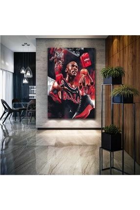 Nba Michael Jordan Art Chicago Bulls Basketbol.png Kanvas Tablo T1010738