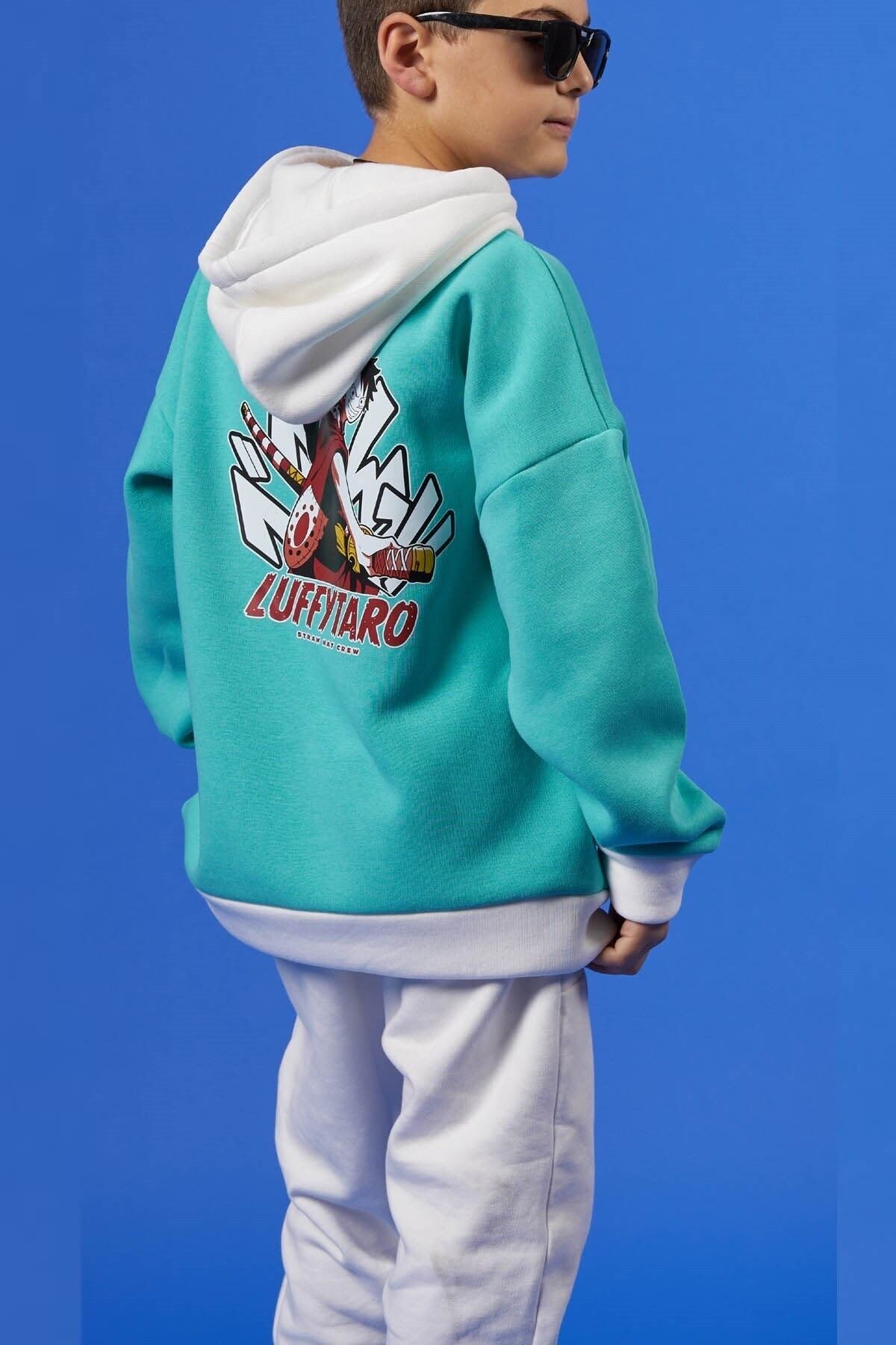 سویشرت پسرانه سبز Puledro | 23-S0204 اورجینال - تصویر 2