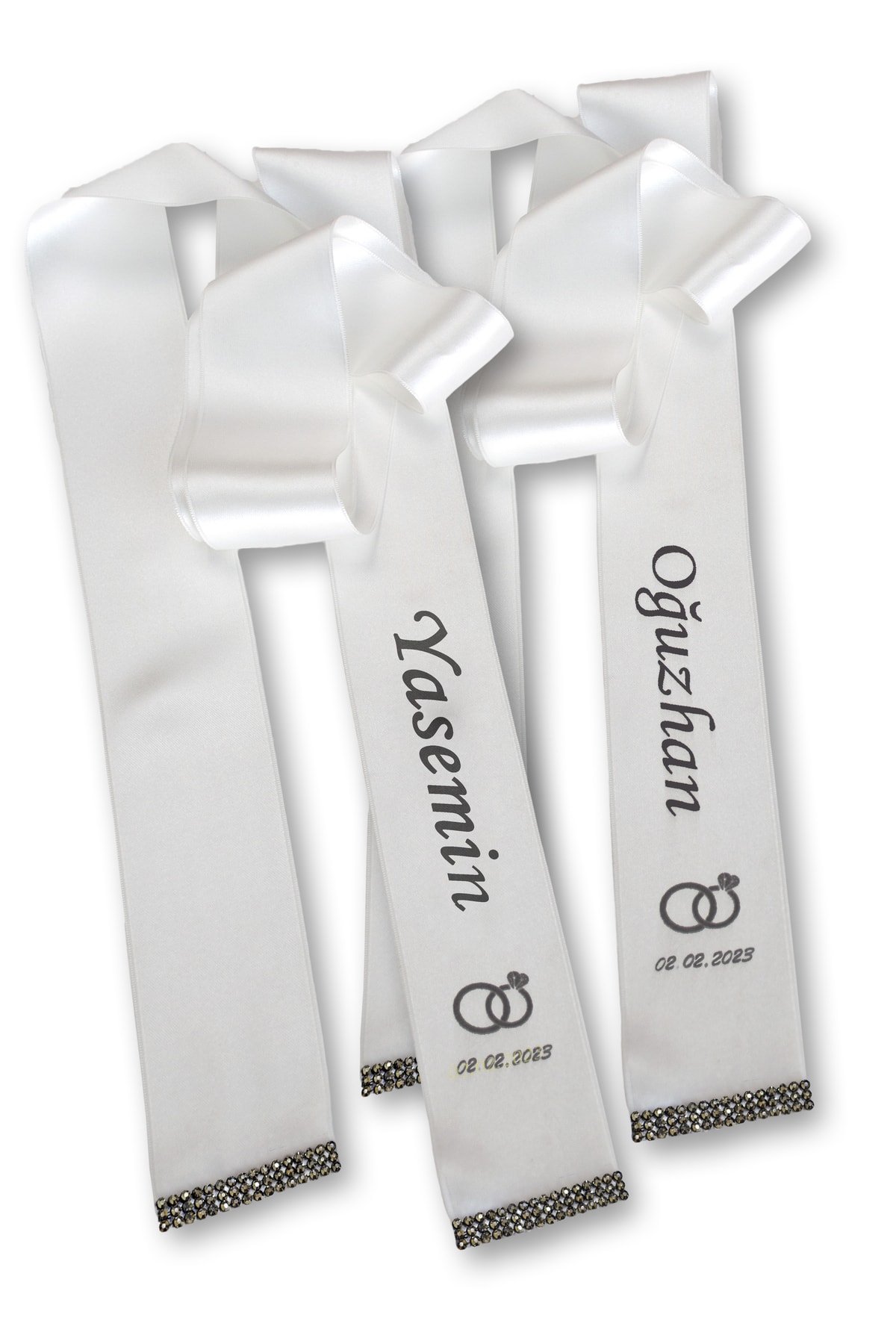 Custom Printed Jewelry Ribbon - Bride Groom Satin 6cm X 2mt Jewelry Ribbon