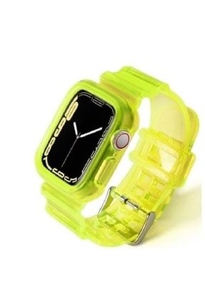 Kayış/kordon Ve Kasa Koruyucu Apple Watch Seri 2/3/4/5/6/7/8/se 44mm Sarı (SAAT DEĞİLDİR) nzhtekks1400