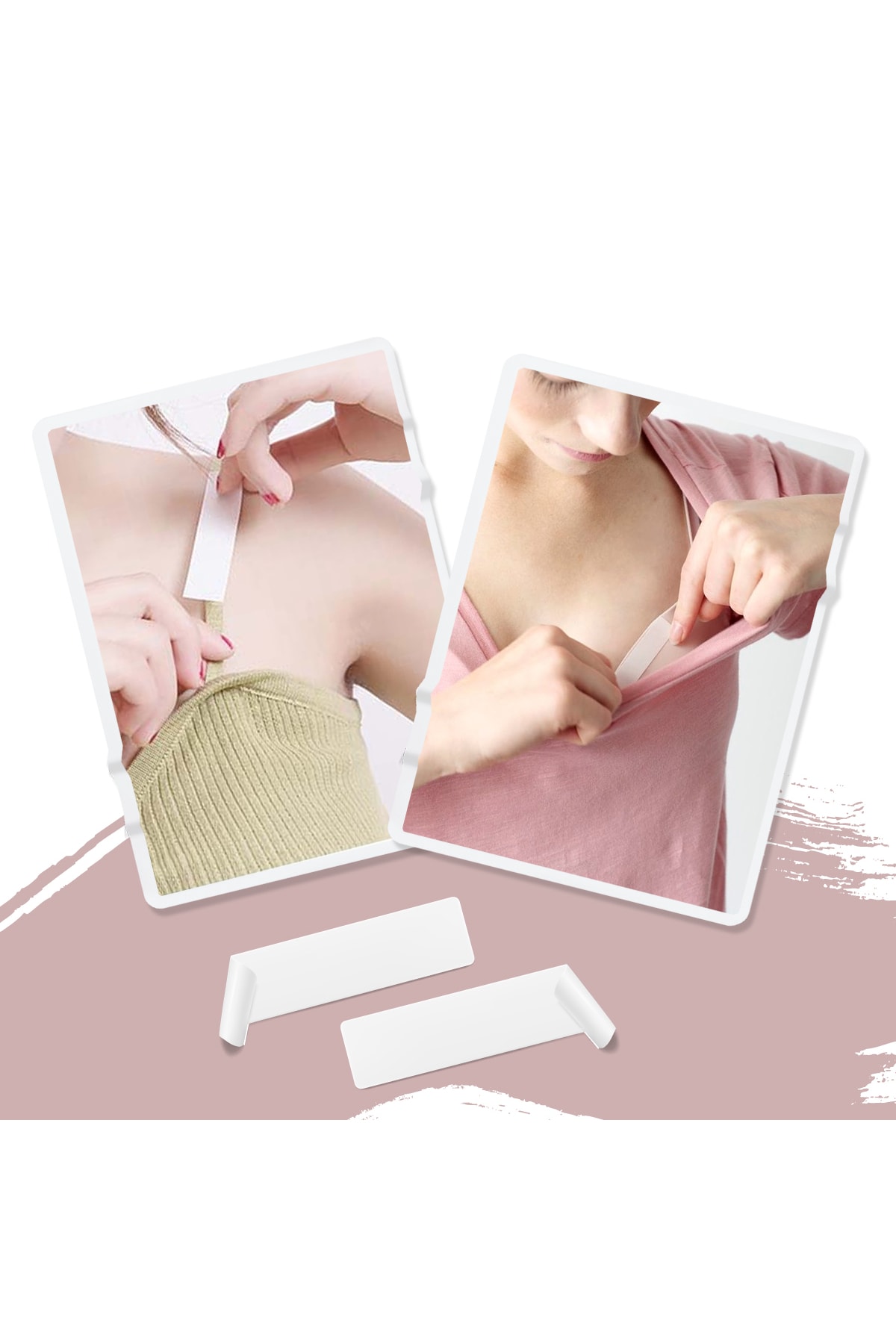 ByKurt Şeffaf Yapışkan Çift Taraflı Sabitleme Elbise Askı Takı Bandı 8 Adet