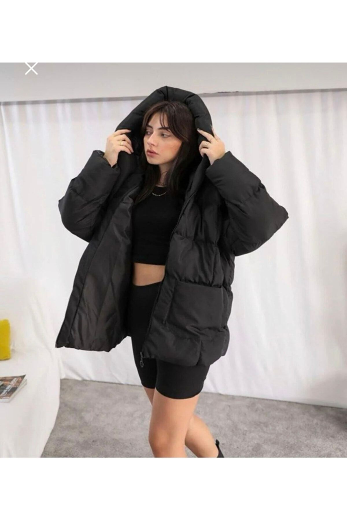 Yarasa Kadın Şişme Oversize Mont