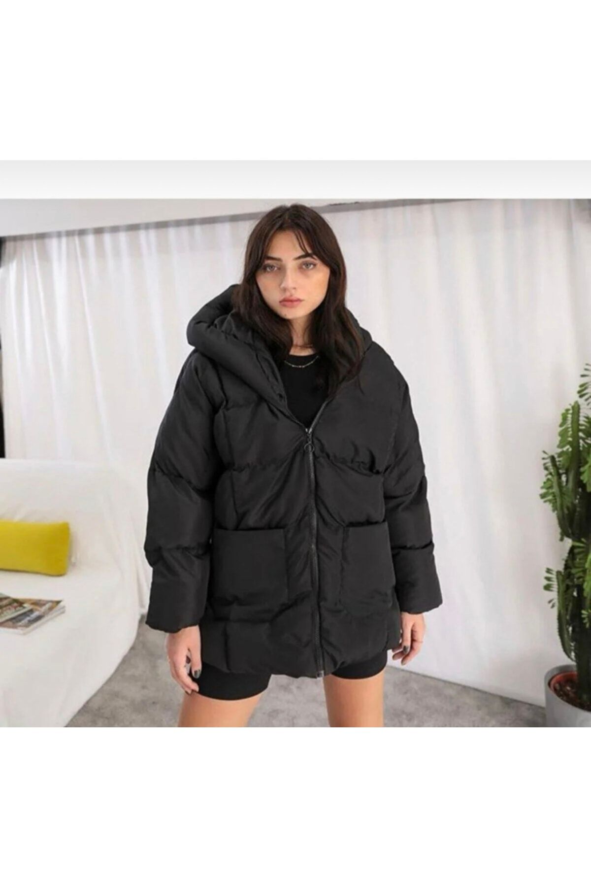 Yarasa Kadın Şişme Oversize Mont