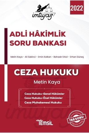 Imtiyaz Adli Hakimlik Soru Bankası Ceza Hukuku Temsil Kitap Yayınları 2022 9786257262750