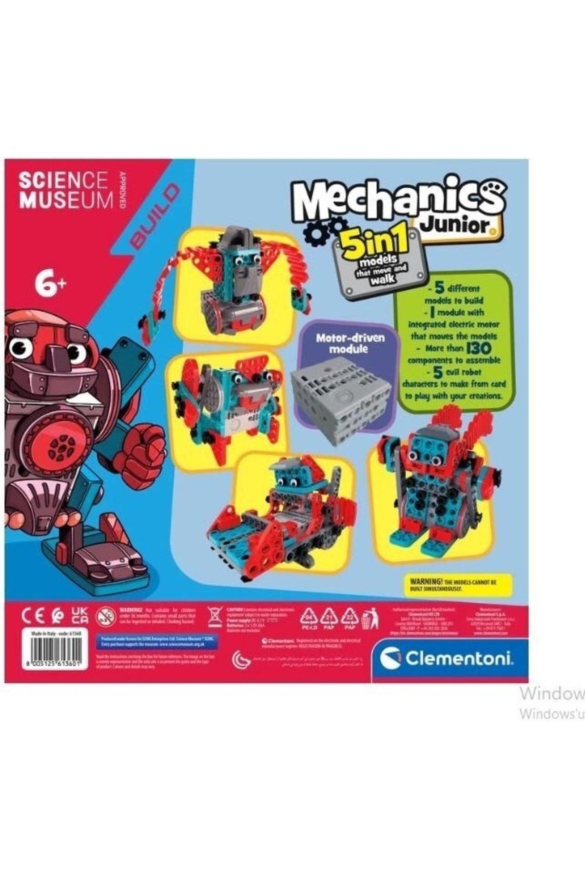 Clementoni Çocuk-Clementoni Mechanical Juniore 5 In 1 Movable Robot 61360 Licensed Product 2