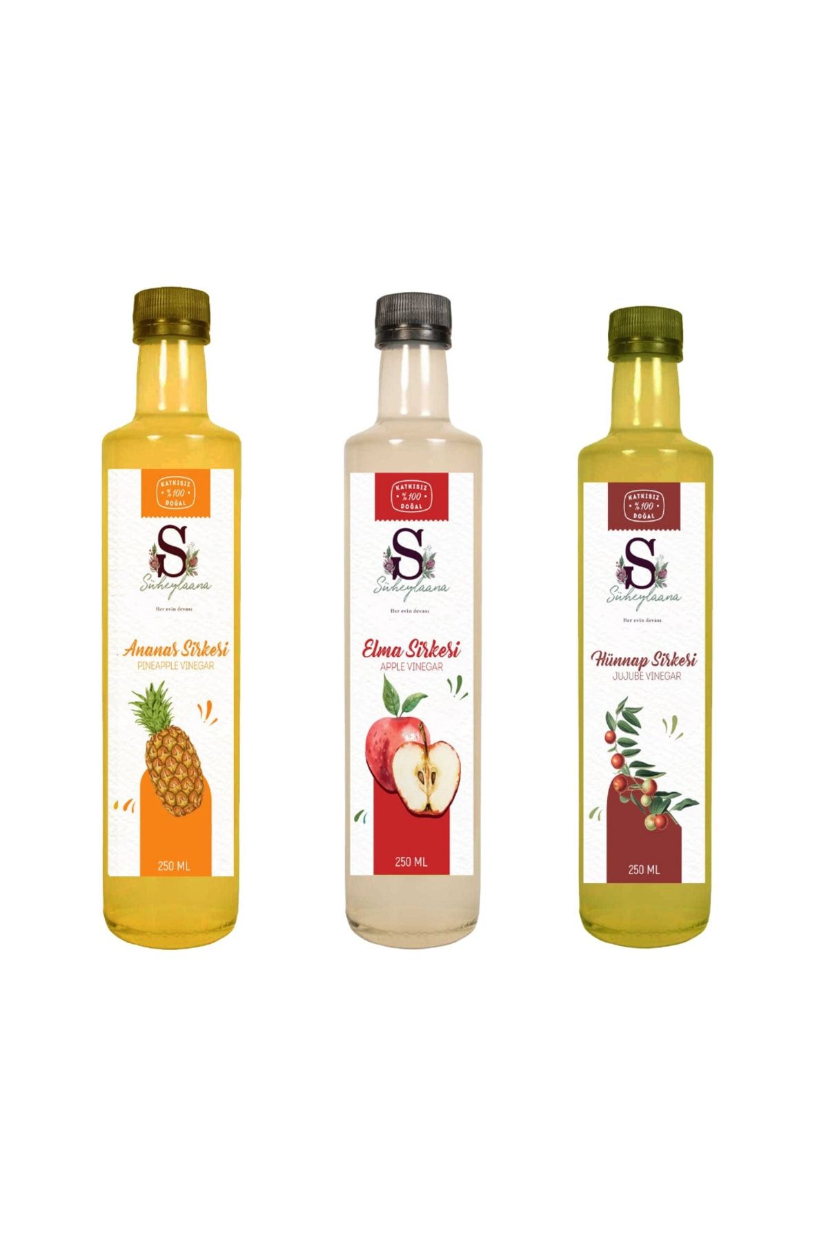 Doğal Ananas, Elma Ve Hünnap Sirkesi 250 Ml