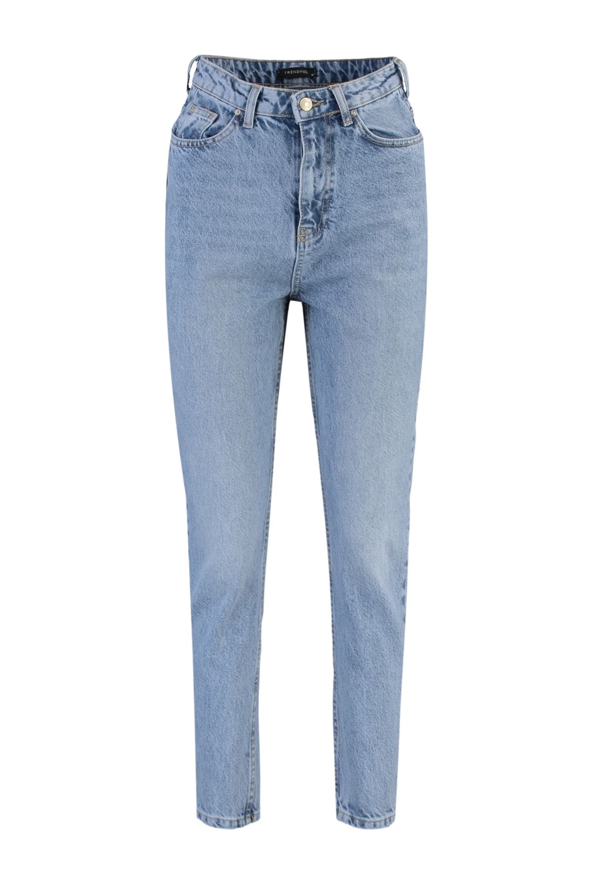 Trendyol Collection-Hellblaue High-Bel-Mom-Jeans TWOSS21JE0016 6