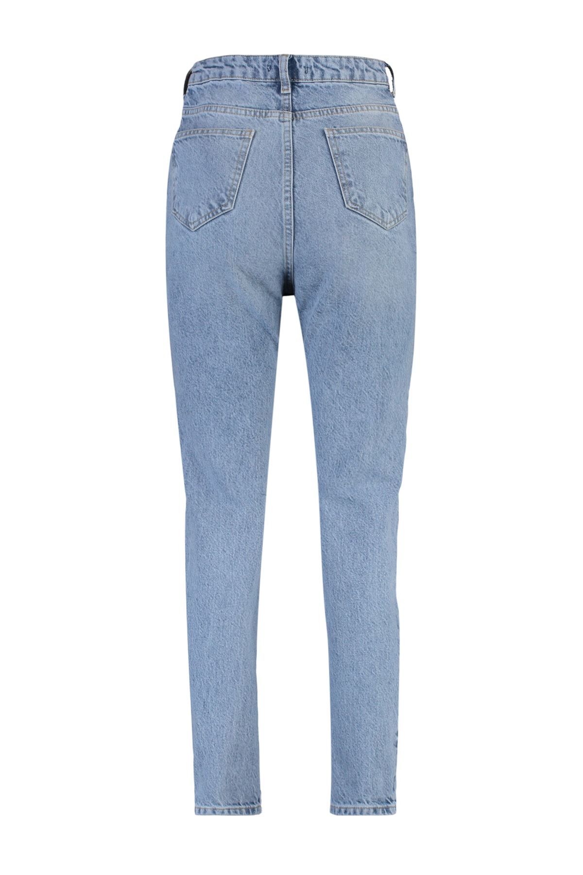 Trendyol Collection-Hellblaue High-Bel-Mom-Jeans TWOSS21JE0016 8